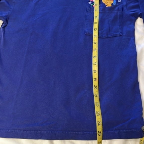 Vintage DISNEY STORE Blue Long Sleeve Embroidered Pooh & Piglet w Snowflakes SM - Picture 7 of 7